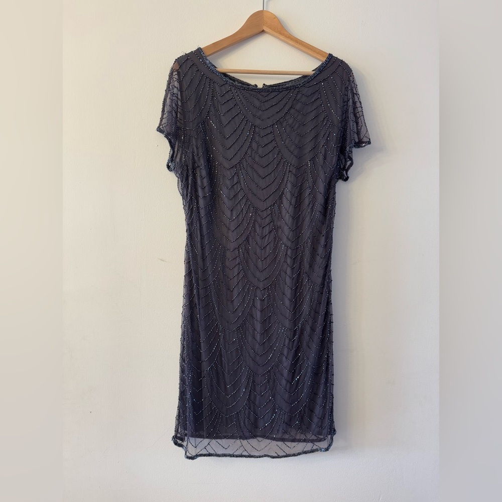 Beaded pisarro nights dress with sleeves